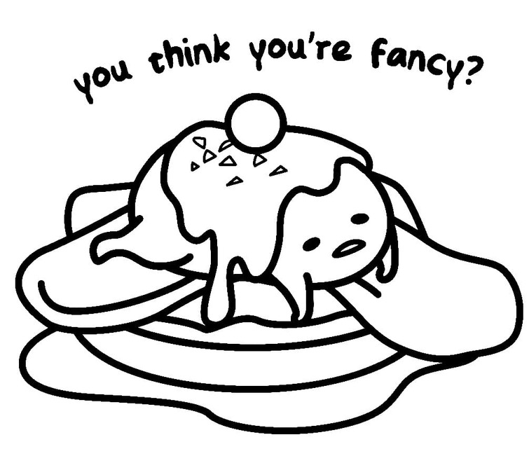 Gudetama základní u dětí omalovánka