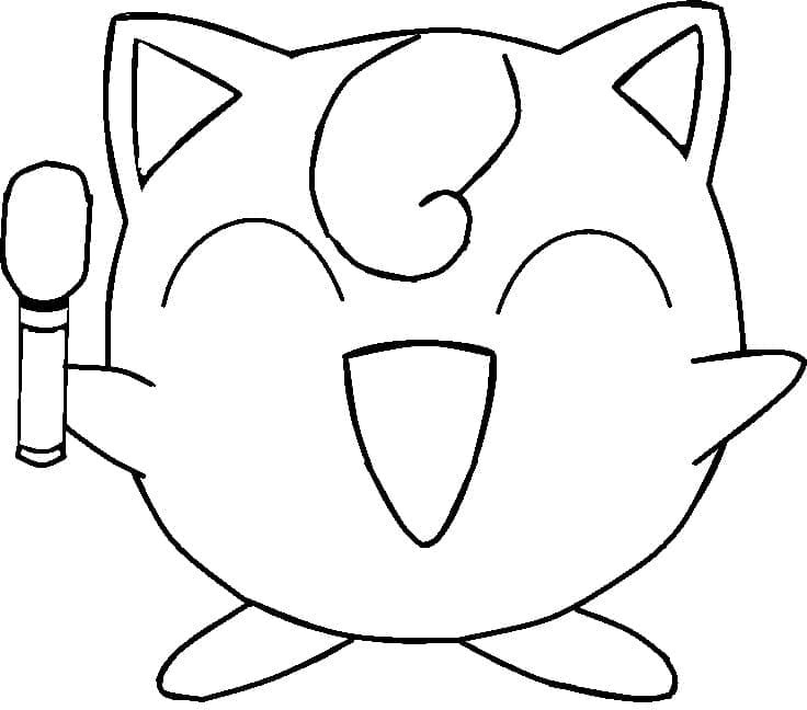 Jigglypuff k vytisknutí zdarma omalovánka