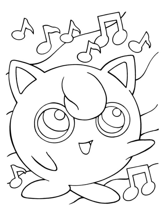 Jigglypuff pro děti omalovánka