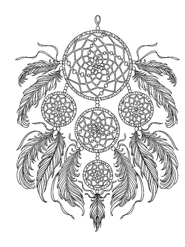 Lapač Snů základní tisknutelné omalovánka