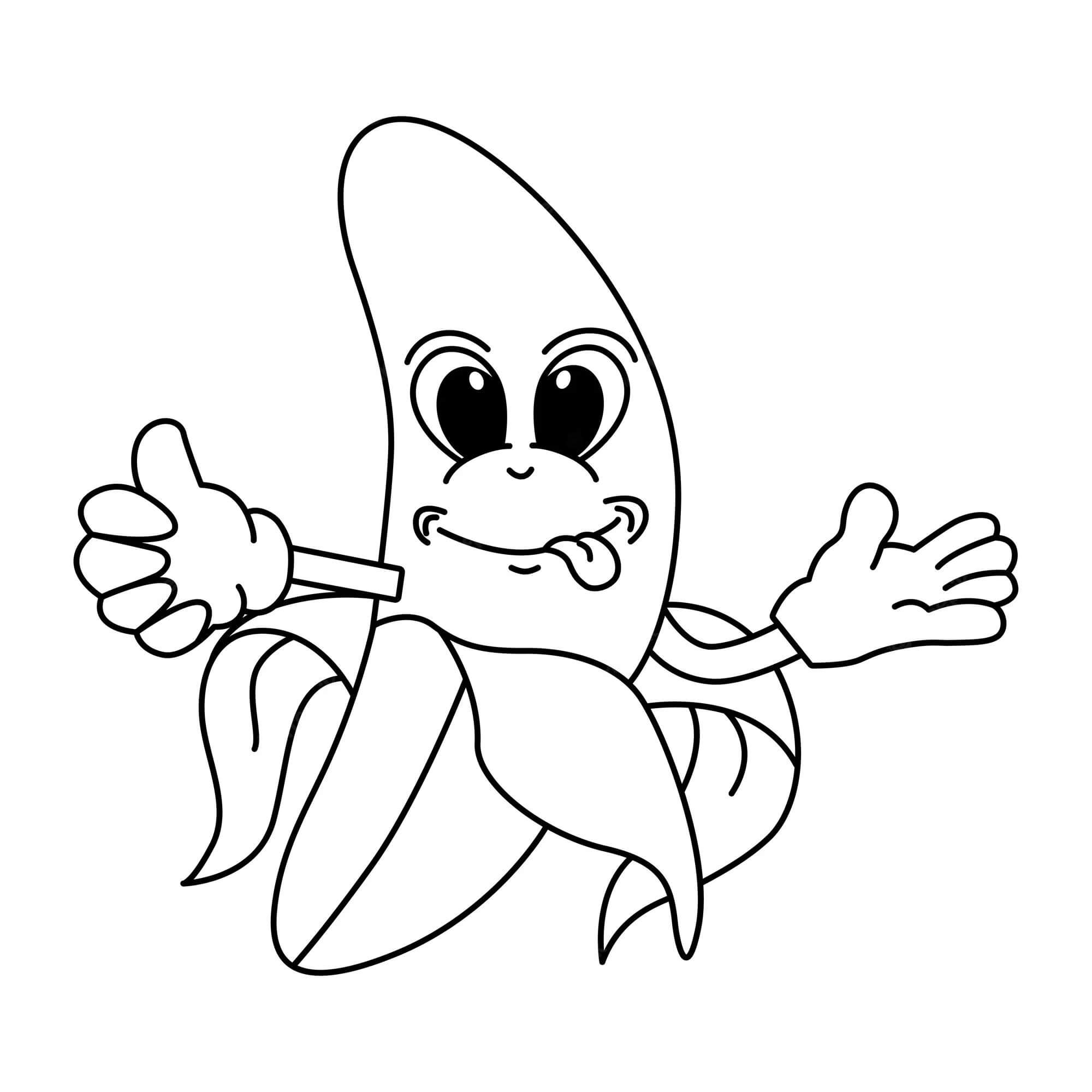 Nakreslete Banán k vytisknutí zdarma omalovánka