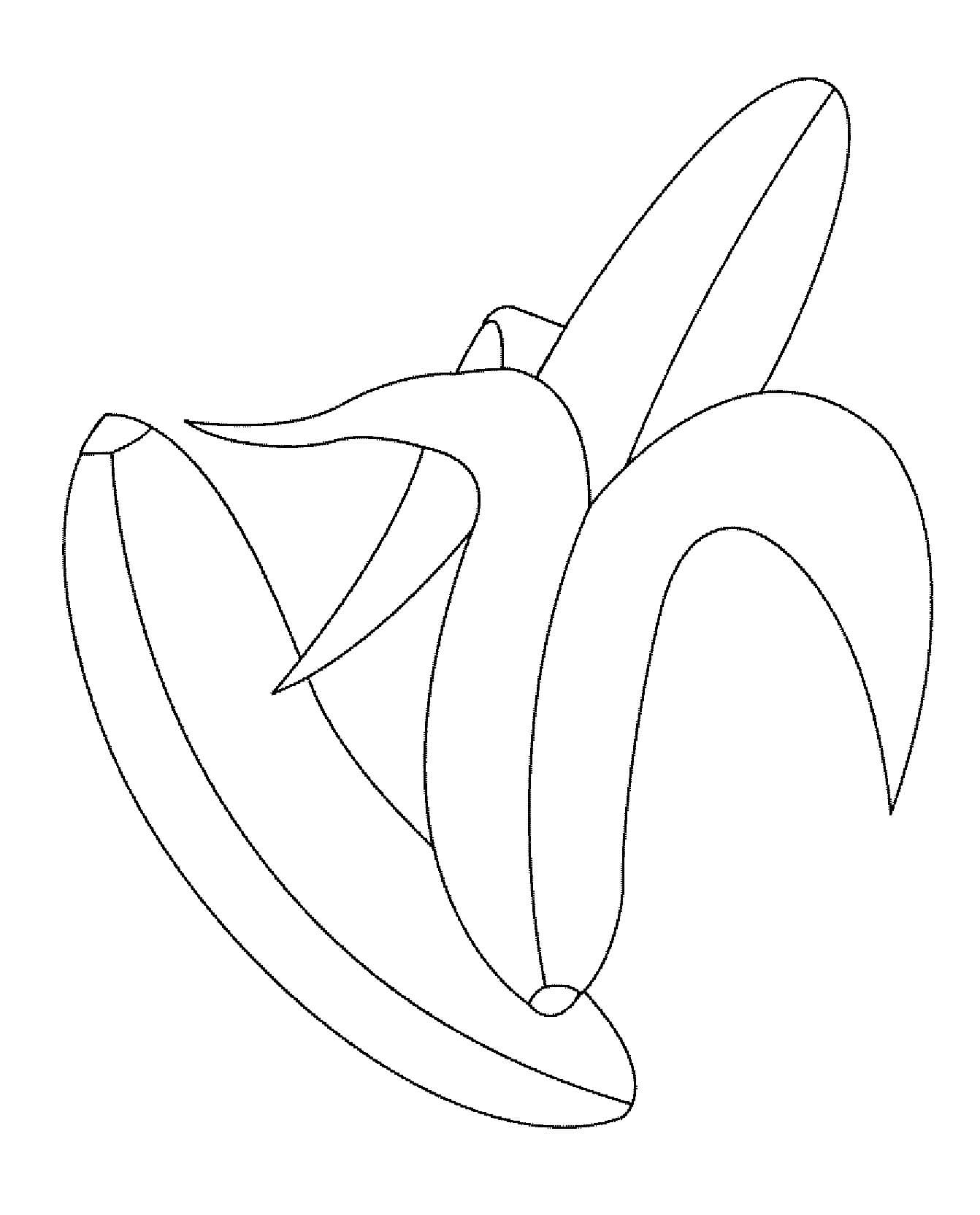 Nakreslete Banán snadný u dětí omalovánka