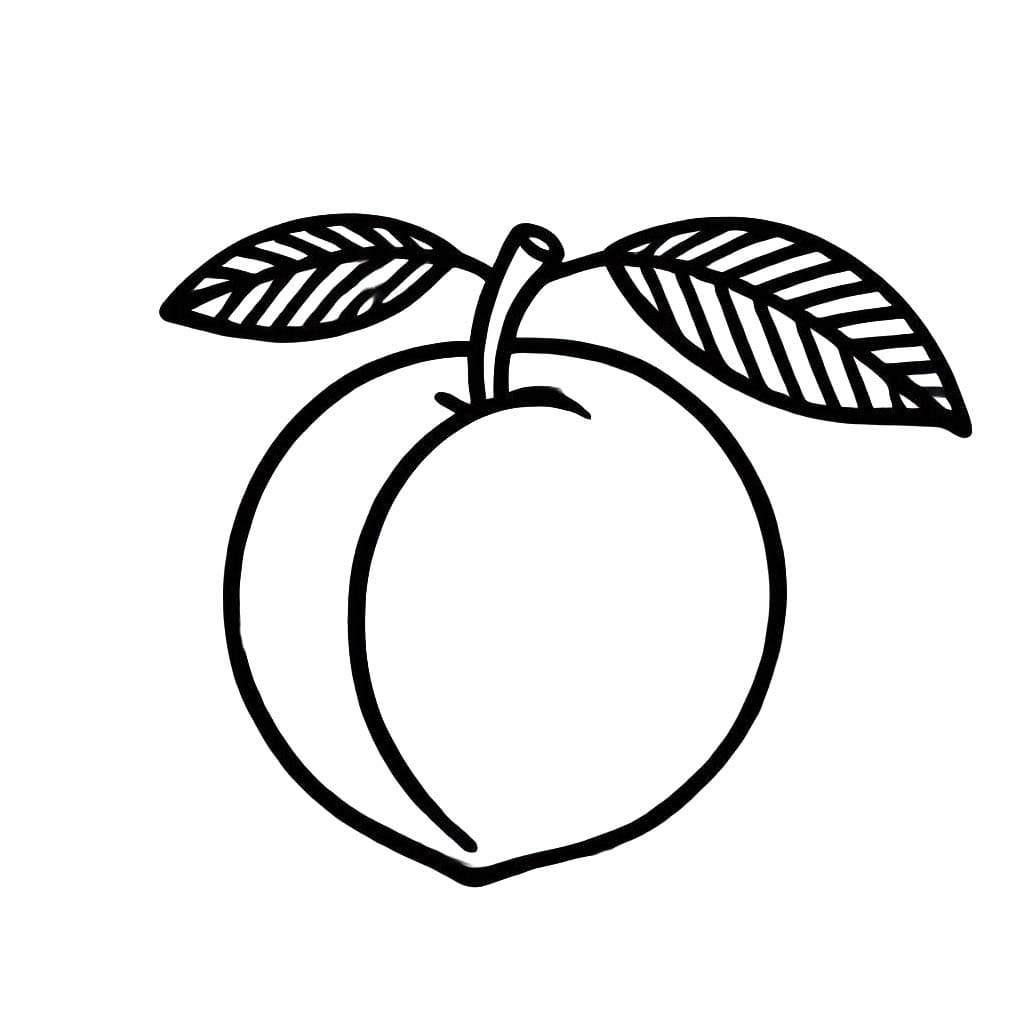 Nakreslete Broskev tisknutelné omalovánka