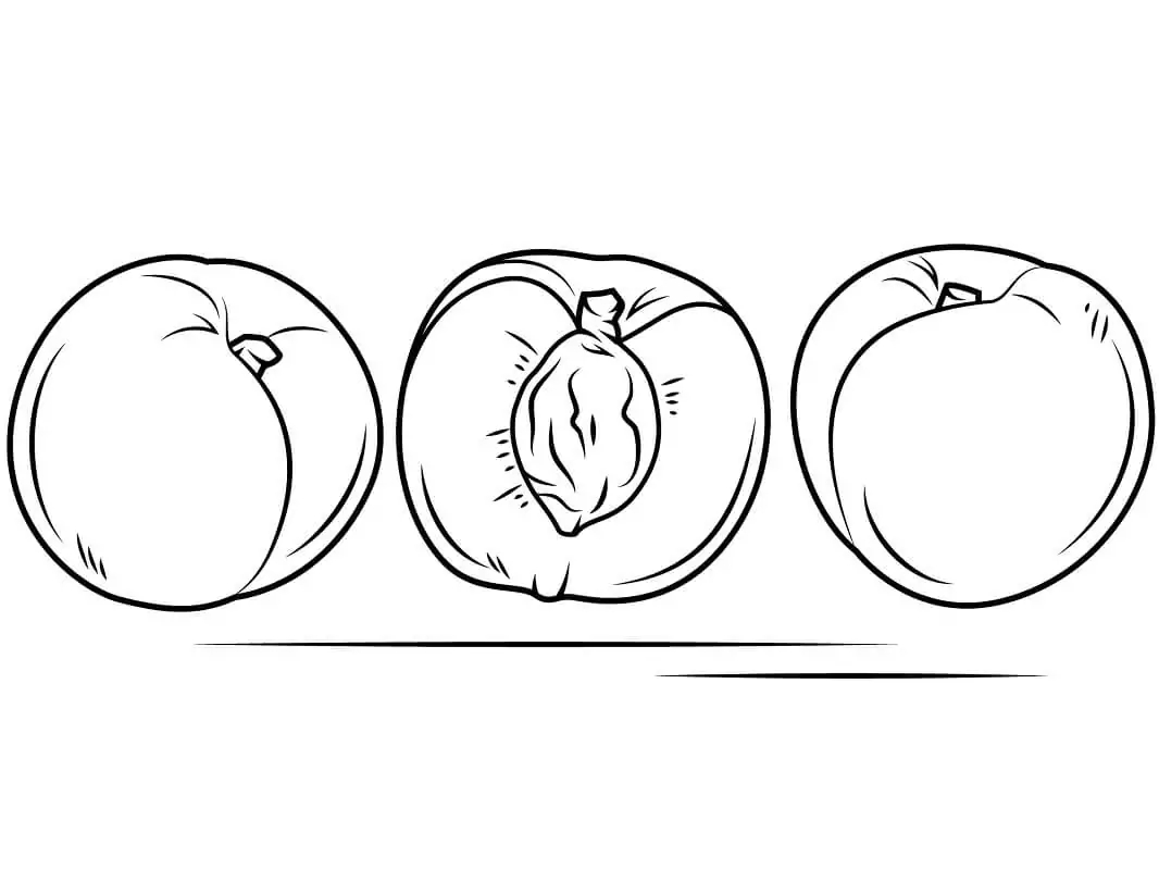 Nakreslete Broskev zdarma pro děti omalovánka