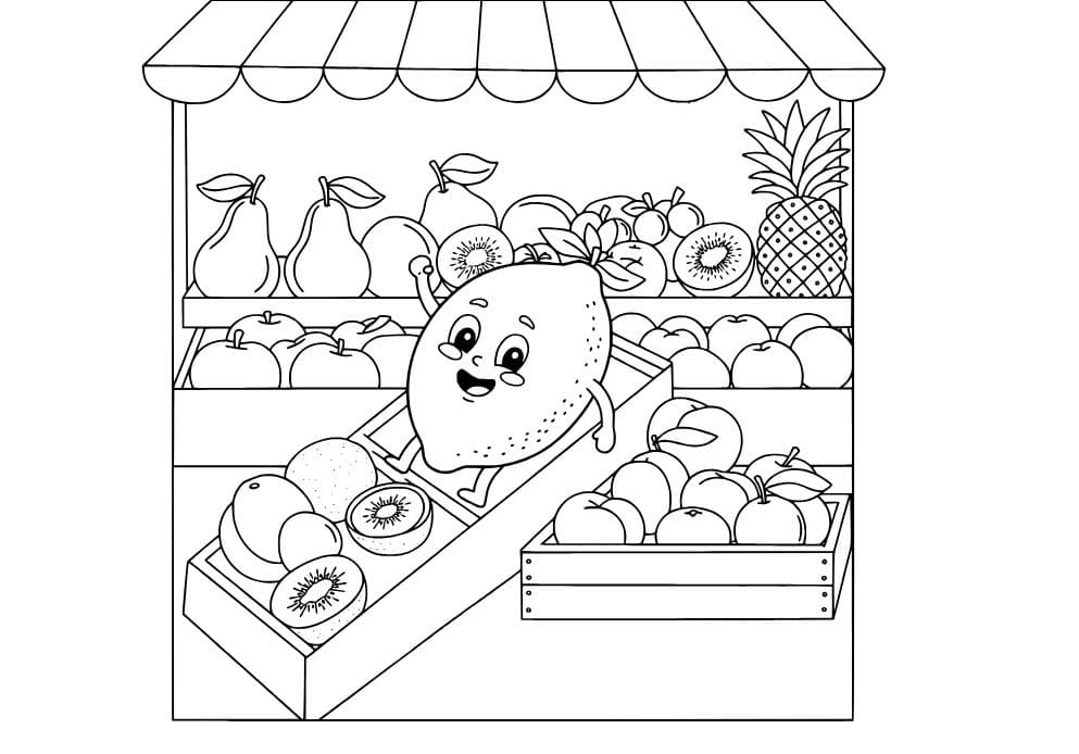 Nakreslete Citrón zdarma snadný omalovánka