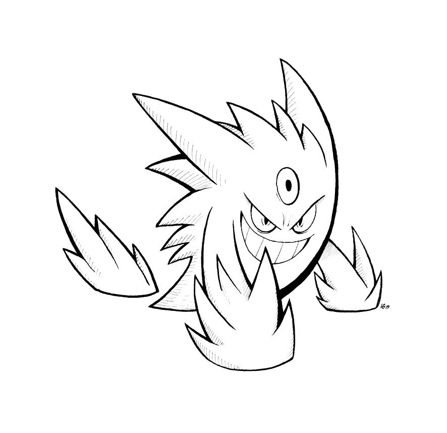 Nakreslete Gengar 4 omalovánka