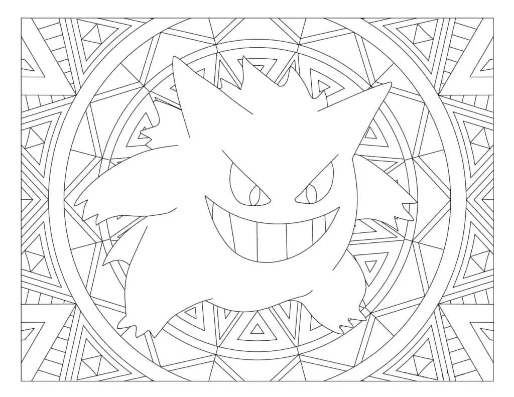 Nakreslete Gengar pro děti omalovánka