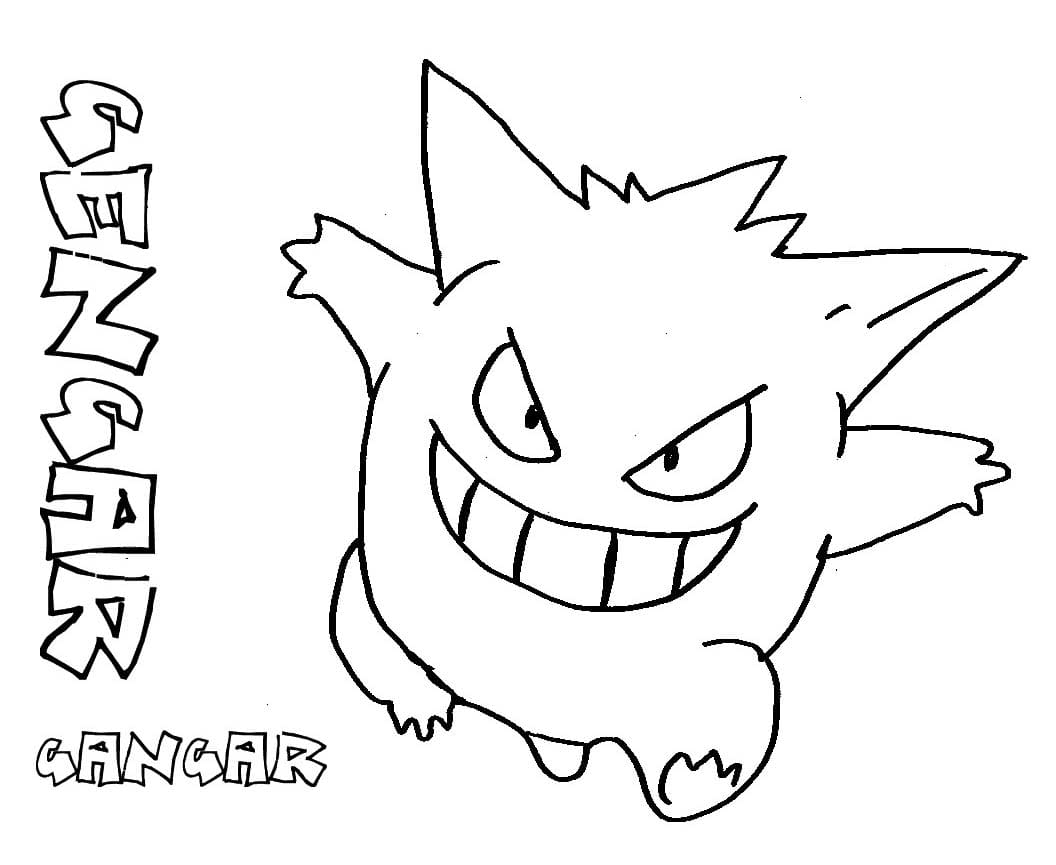 Nakreslete Gengar snadný omalovánka