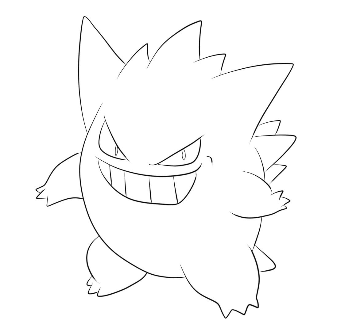 Nakreslete Gengar zdarma pro děti omalovánka