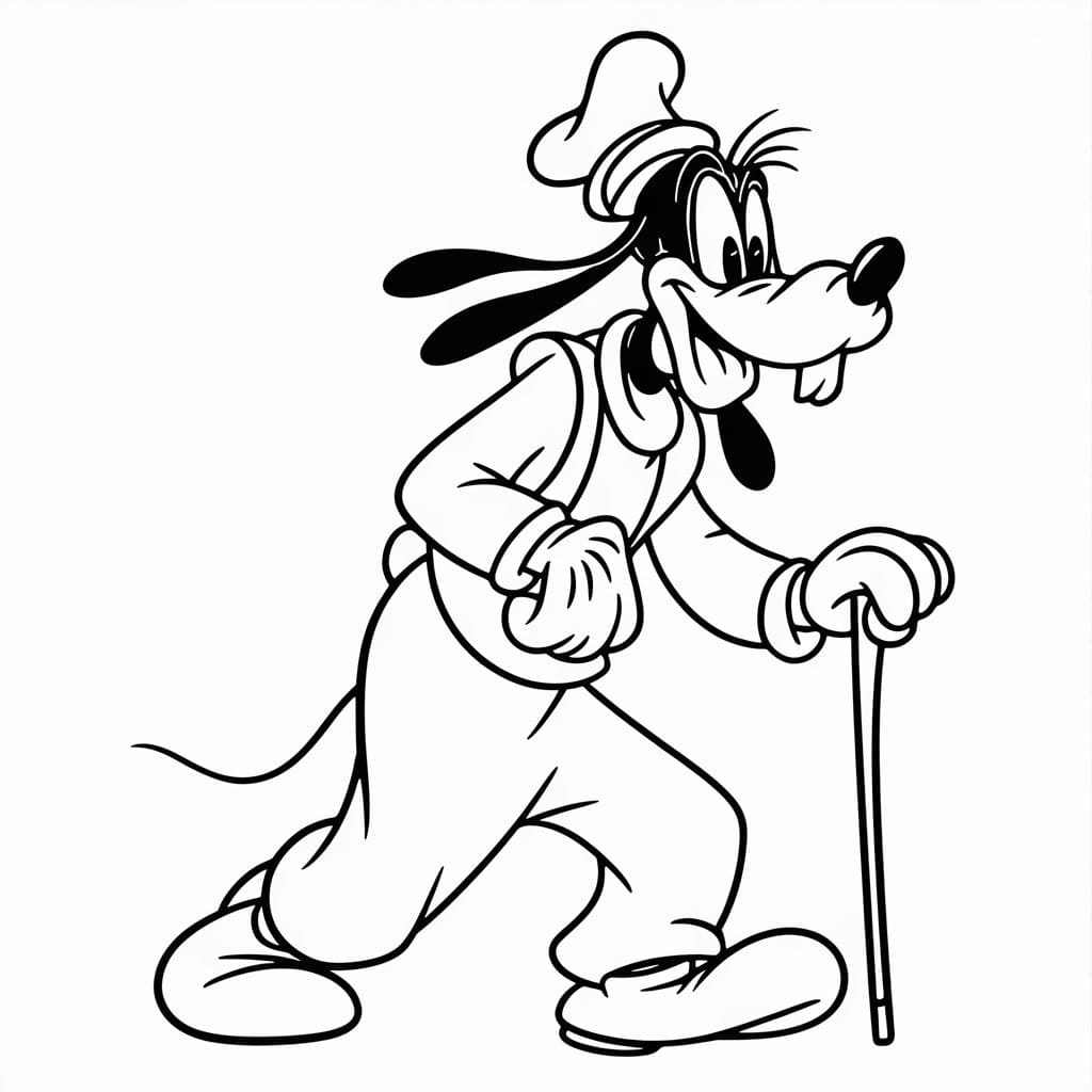 Nakreslete Goofy prostý u dětí omalovánka