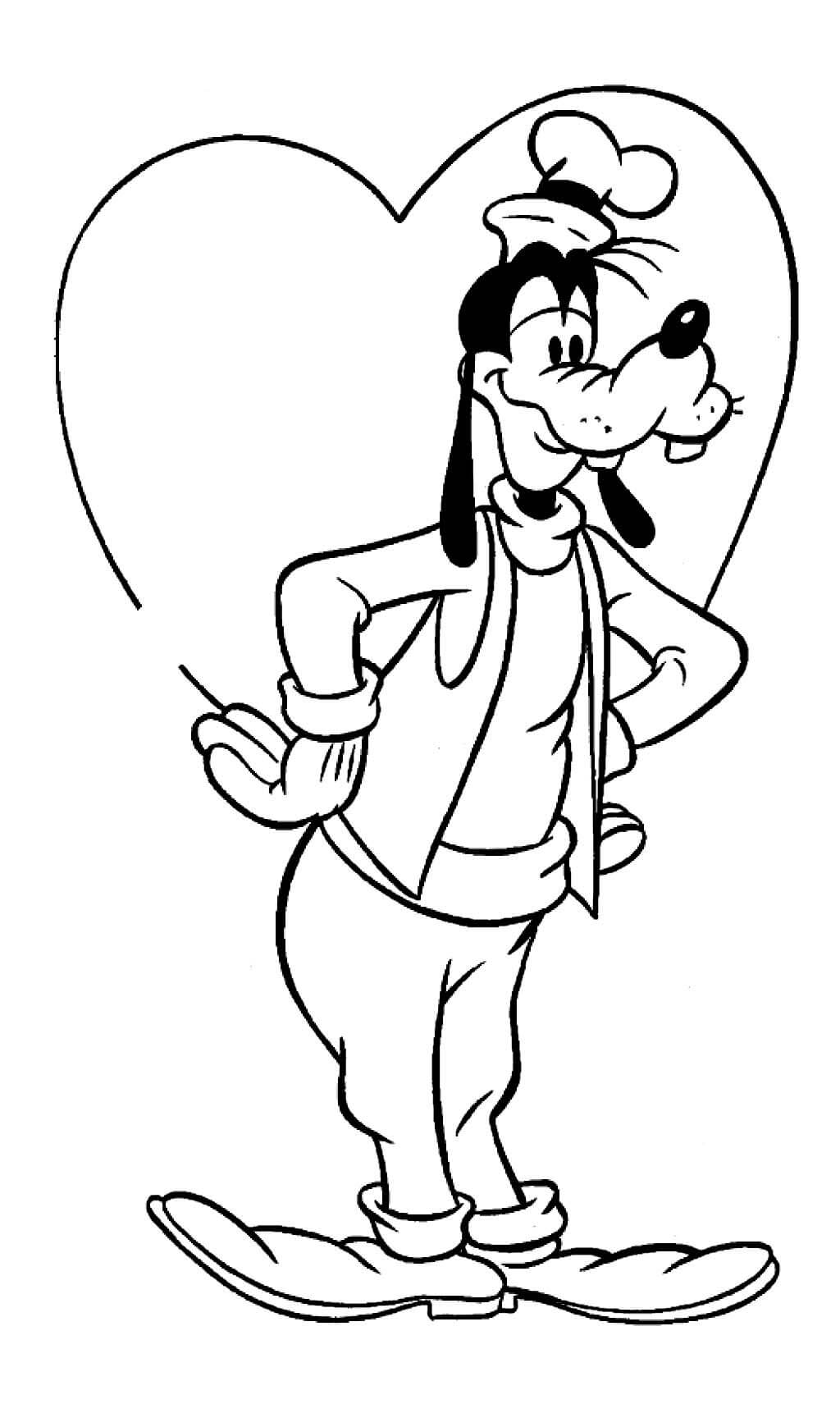 Nakreslete Goofy snadný u dětí omalovánka