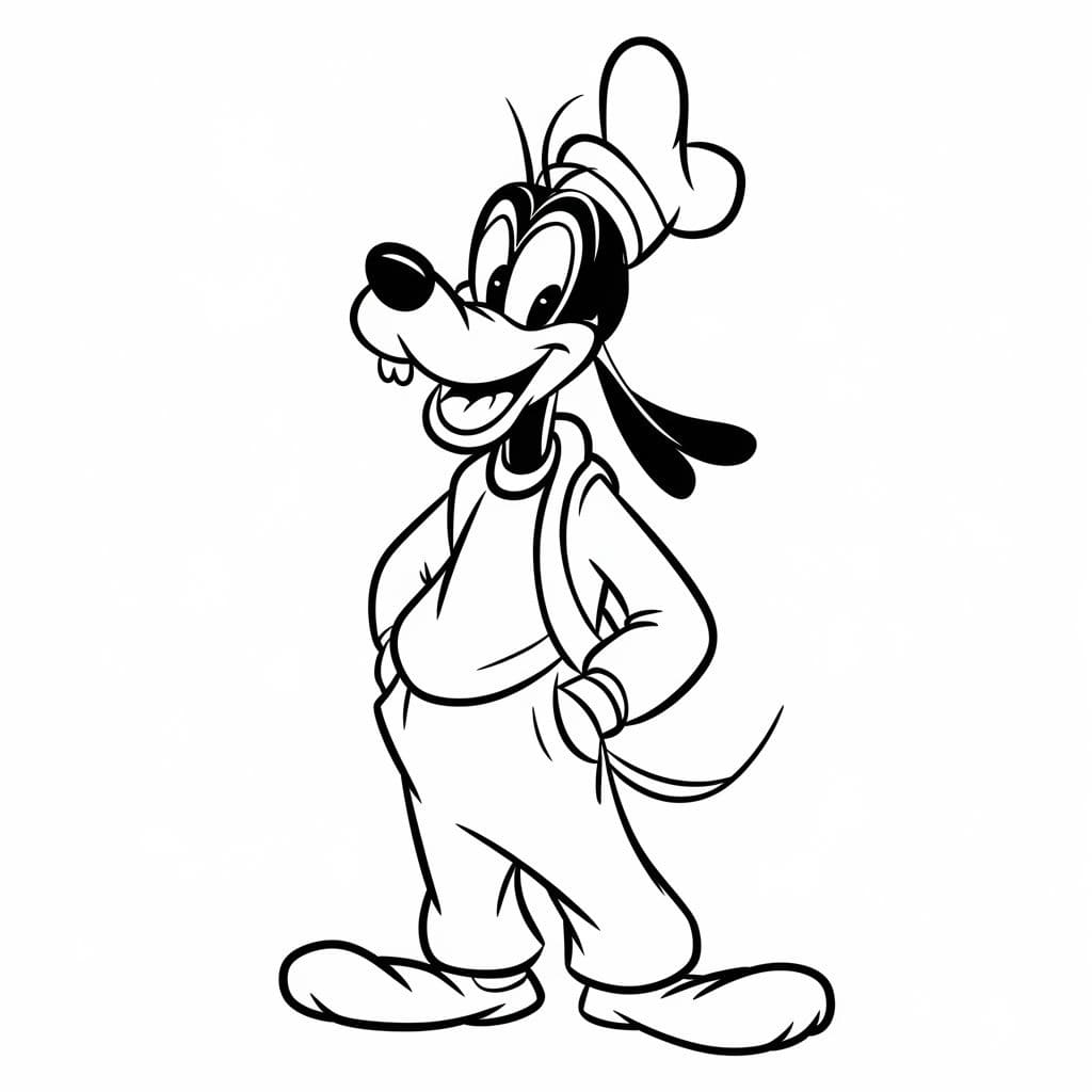 Nakreslete Goofy snadný omalovánka
