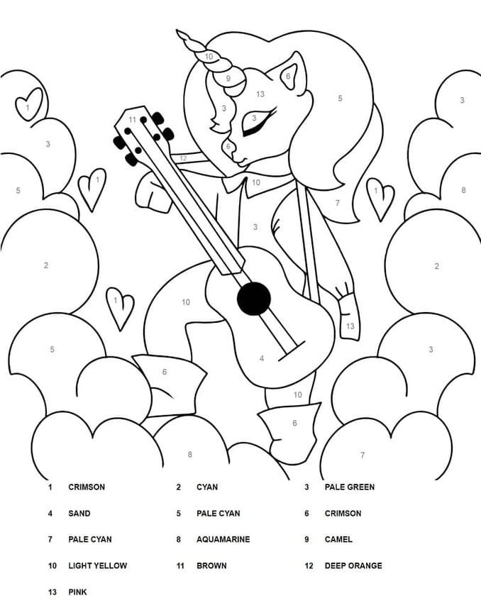 Nakreslete Jednorožec Malování podle čísel základní omalovánka