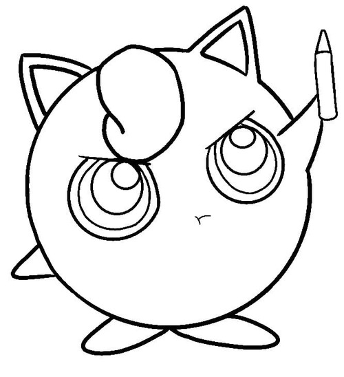 Nakreslete Jigglypuff 6 omalovánka