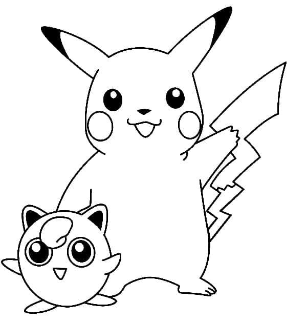 Nakreslete Jigglypuff a pikachu omalovánka