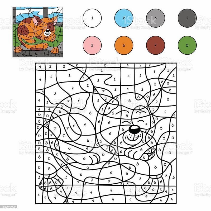 Nakreslete Kočka Malování podle čísel k vytisknutí omalovánka