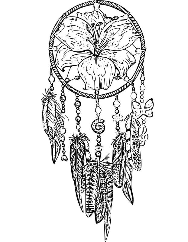 Nakreslete Lapač Snů zdarma základní omalovánka