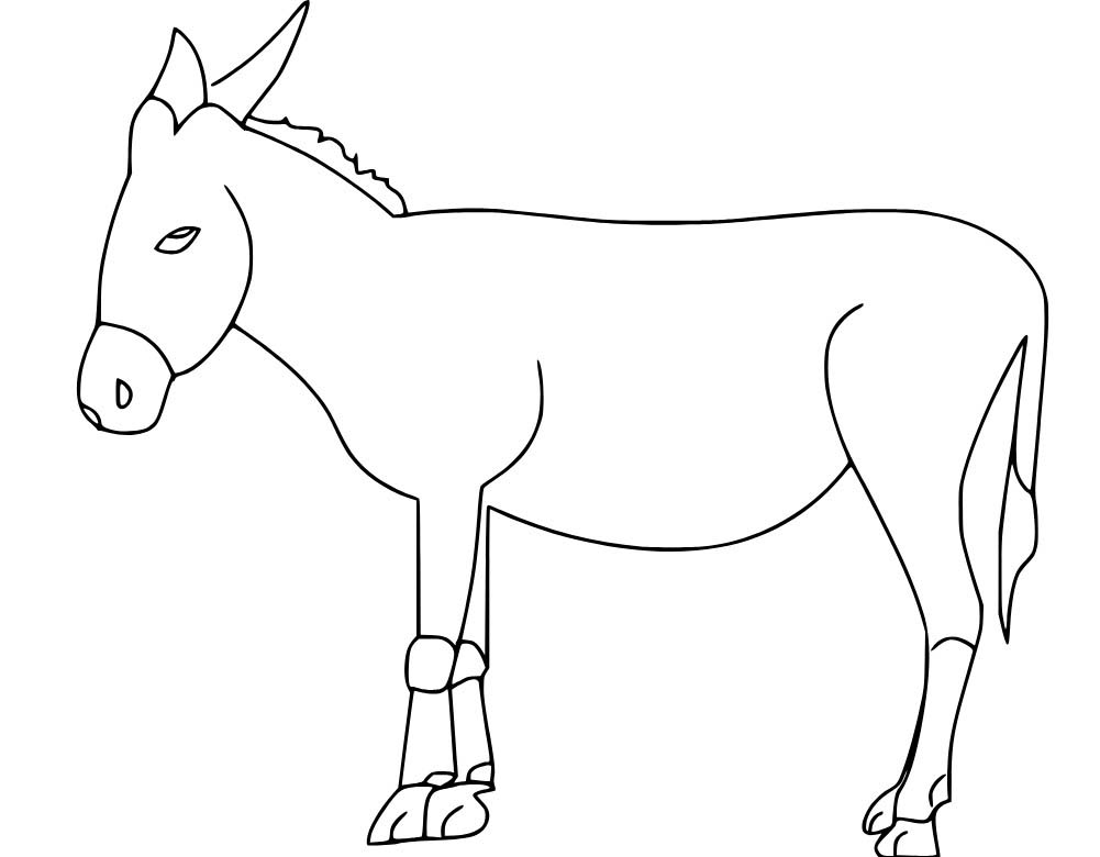 Nakreslete Osel k vytisknutí omalovánka