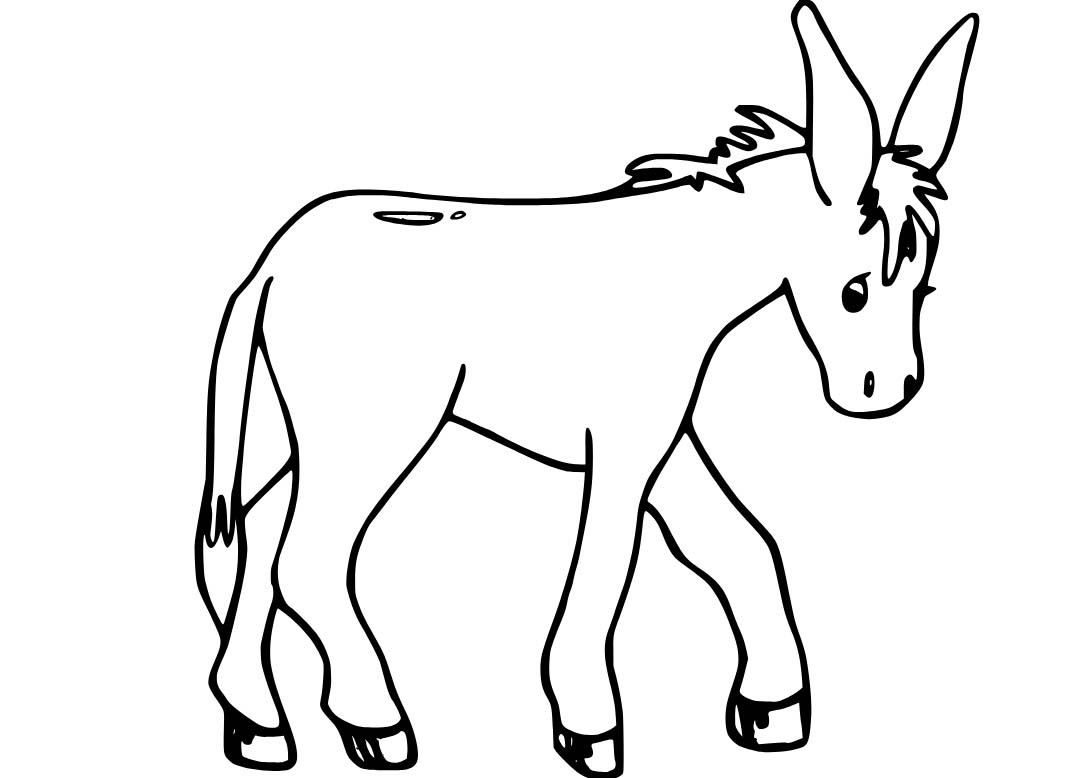 Nakreslete Osel pro děti omalovánka