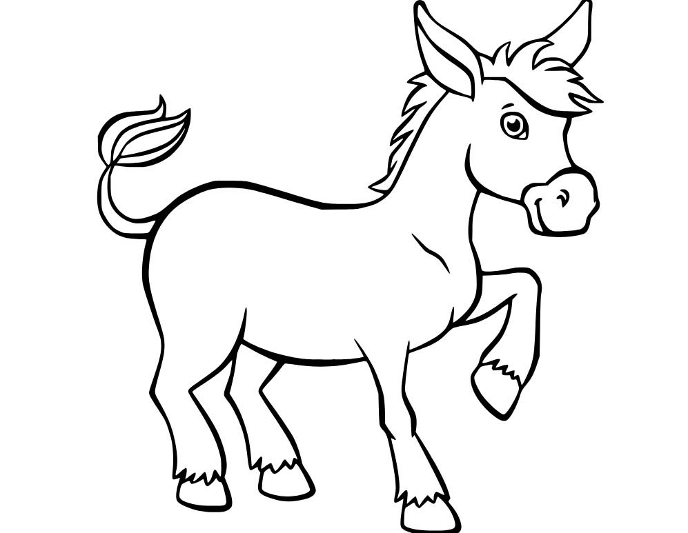 Nakreslete Osel prostý tisknutelné omalovánka