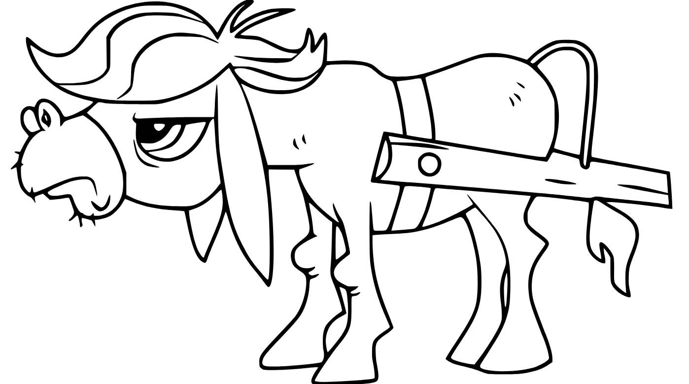 Nakreslete Osel prostý omalovánka