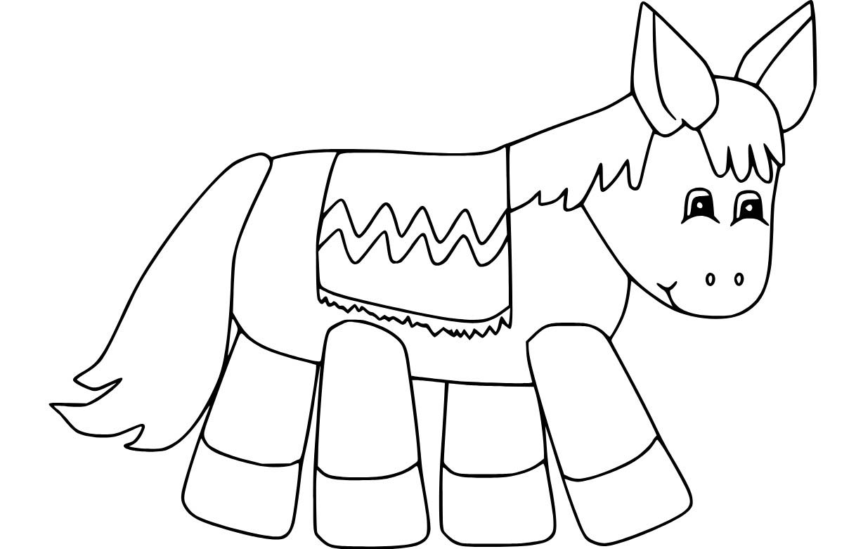 Nakreslete Osel roztomilý omalovánka