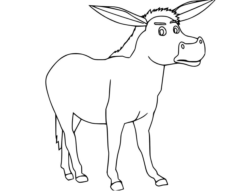 Nakreslete Osel snadný tisknutelné omalovánka