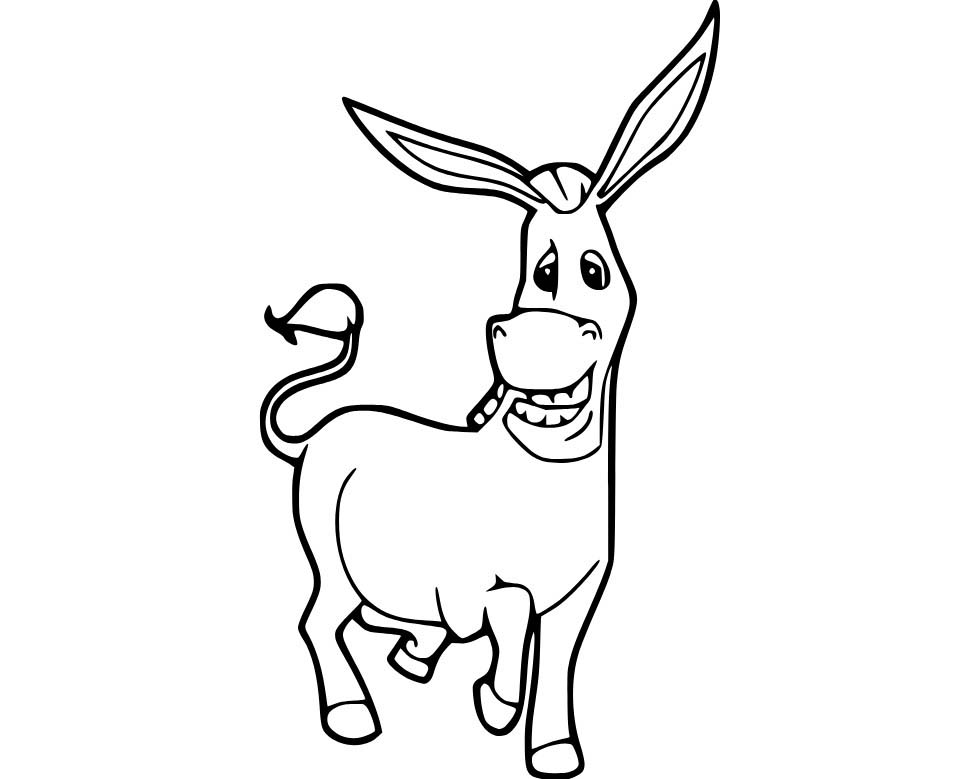 Nakreslete Osel tisknutelné omalovánka