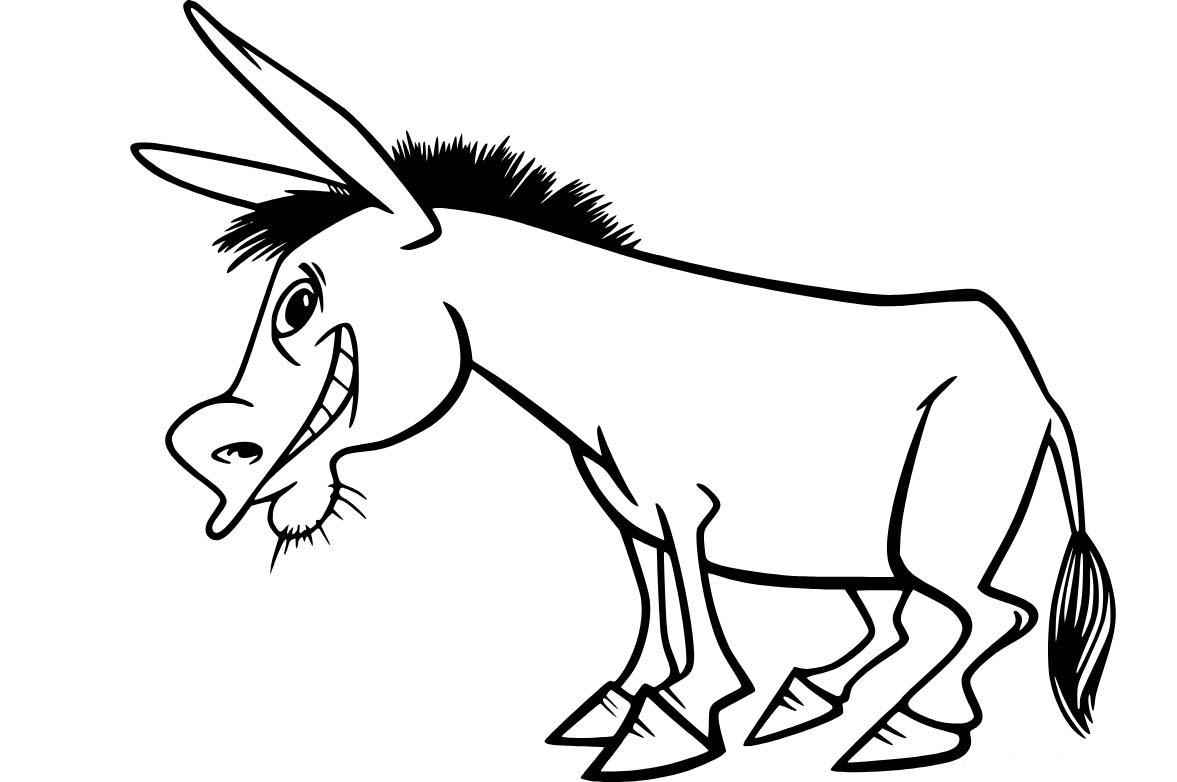 Nakreslete Osel u dětí omalovánka