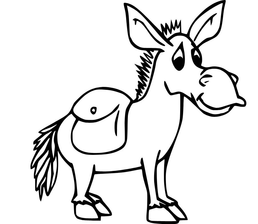 Nakreslete Osel zábava omalovánka