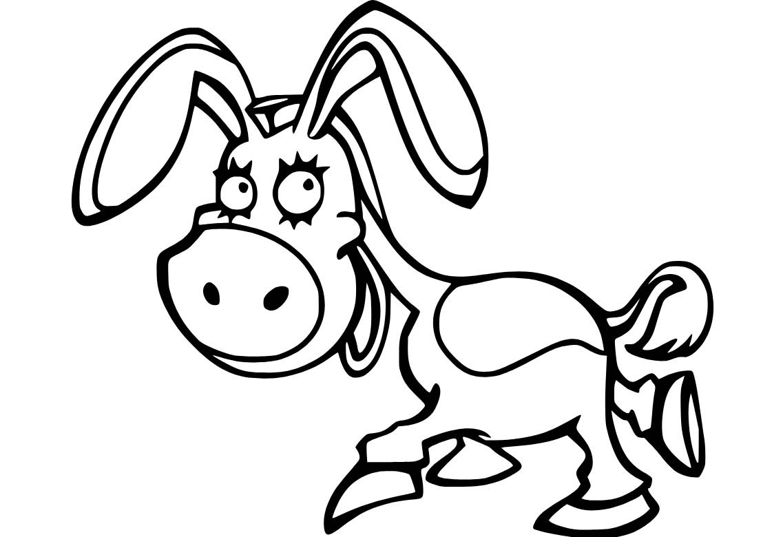 Nakreslete Osel základní tisknutelné omalovánka