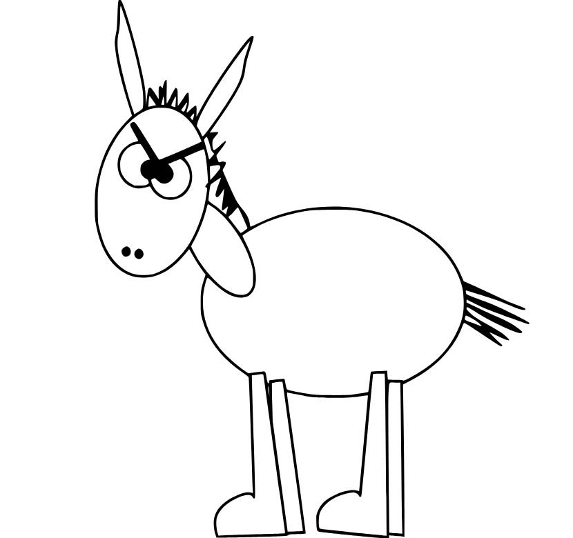 Nakreslete Osel základní omalovánka