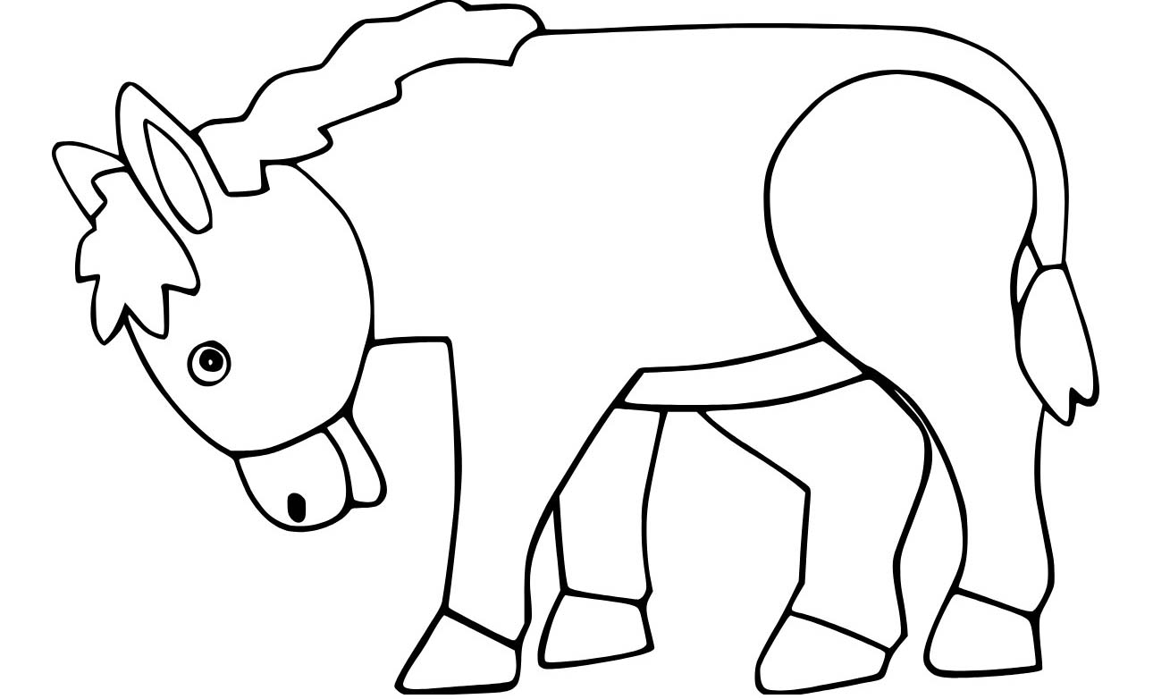 Nakreslete Osel zdarma snadný omalovánka