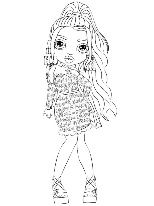 Nakreslete Rainbow High prostý u dětí omalovánka