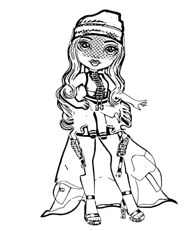 Nakreslete Rainbow High tisknutelné pro děti omalovánka