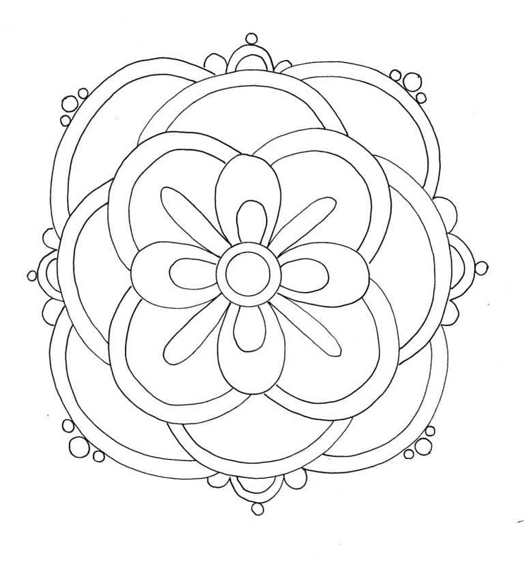 Nakreslete Rangoli 3 omalovánka