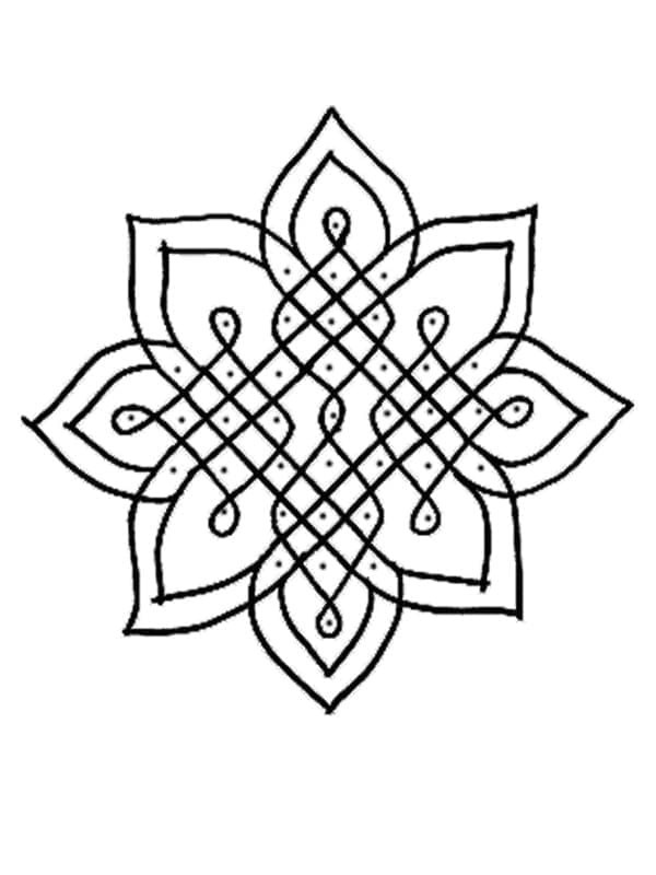 Nakreslete Rangoli 8 omalovánka