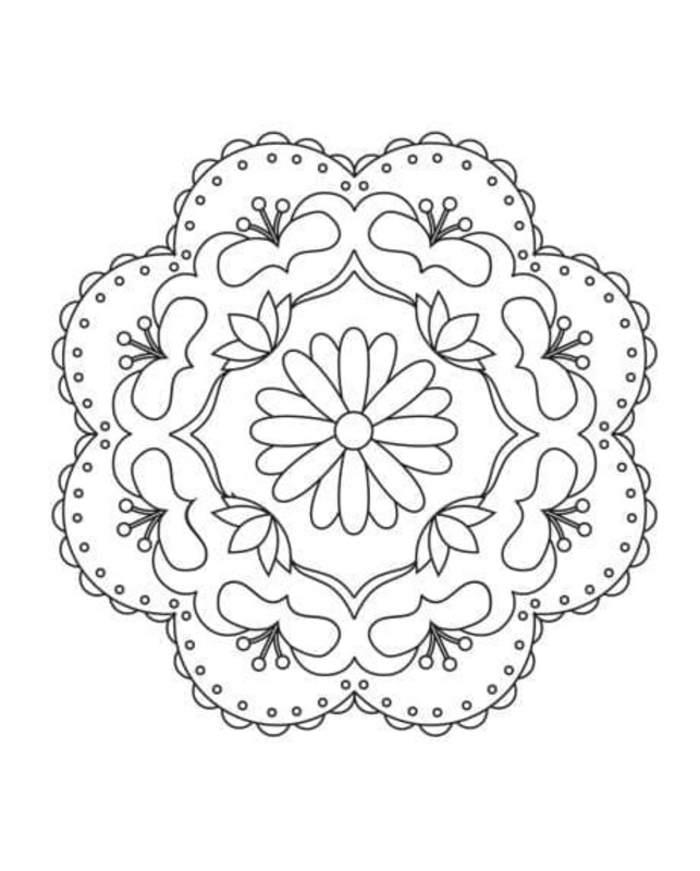 Nakreslete Rangoli k vytisknutí zdarma omalovánka