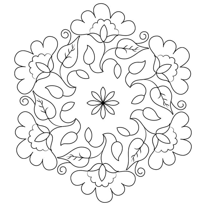 Nakreslete Rangoli prostý u dětí omalovánka