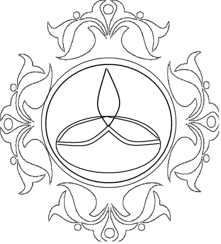 Nakreslete Rangoli snadný tisknutelné omalovánka