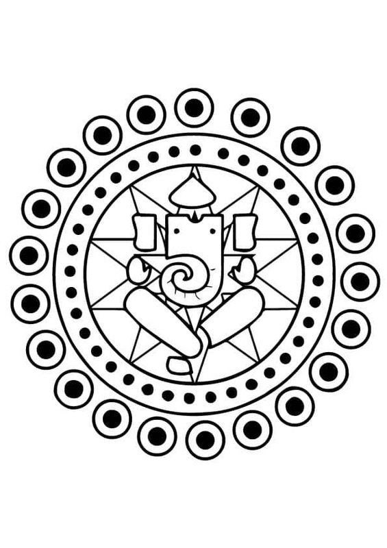 Nakreslete Rangoli snadný omalovánka