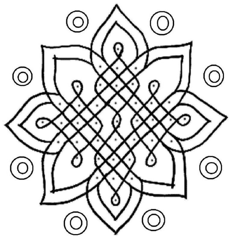 Nakreslete Rangoli základní omalovánka