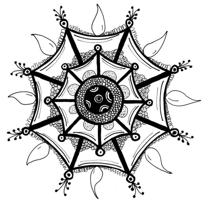 Nakreslete Rangoli zdarma prostý omalovánka