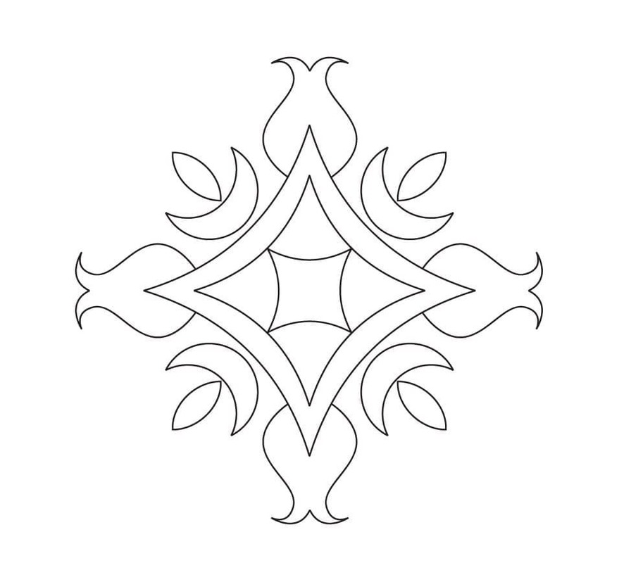 Nakreslete Rangoli zdarma omalovánka