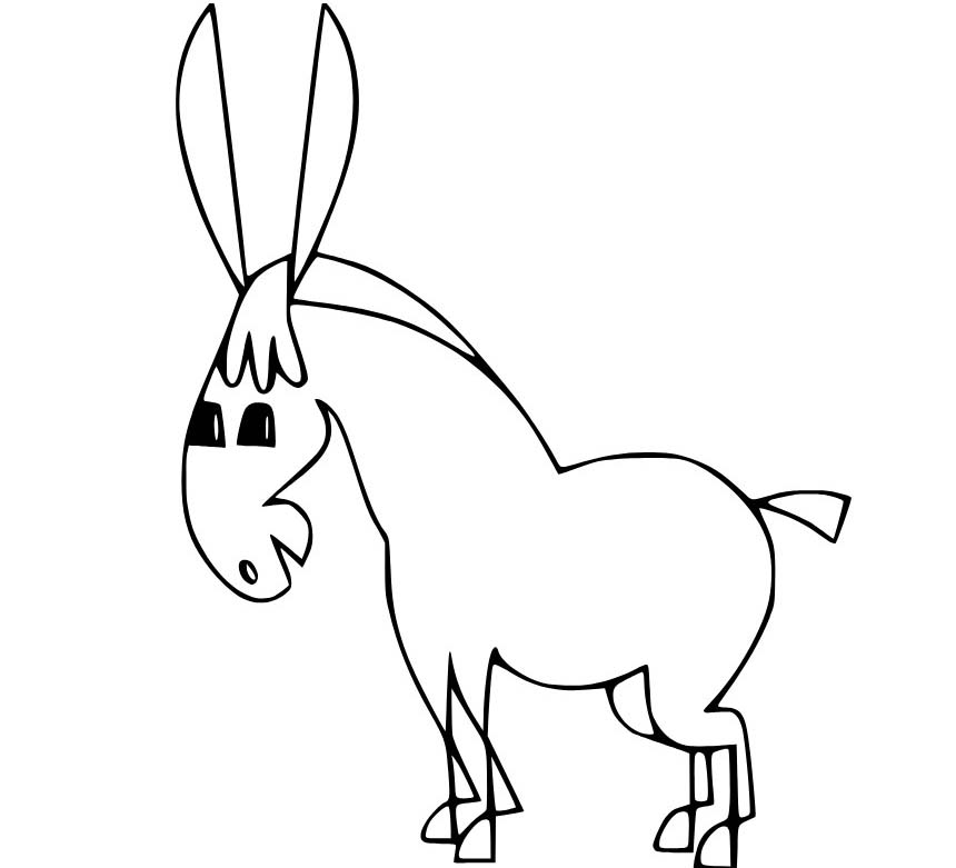 Osel k vytisknutí omalovánka