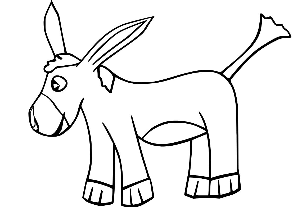 Osel prostý tisknutelné omalovánka