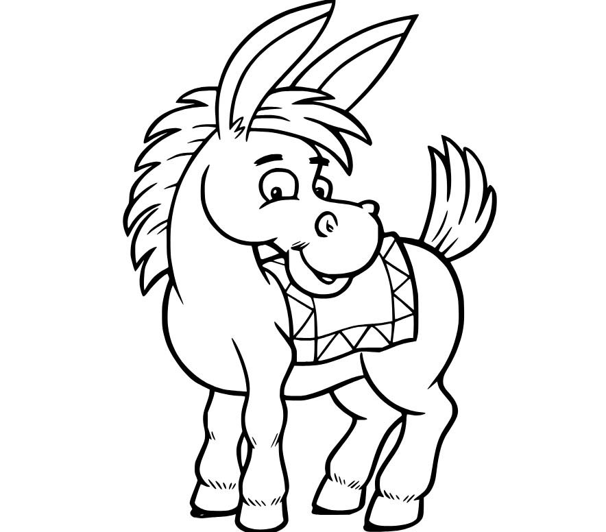 Osel prostý u dětí omalovánka