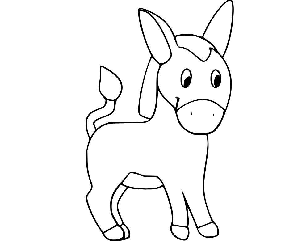 Osel snadný u dětí omalovánka