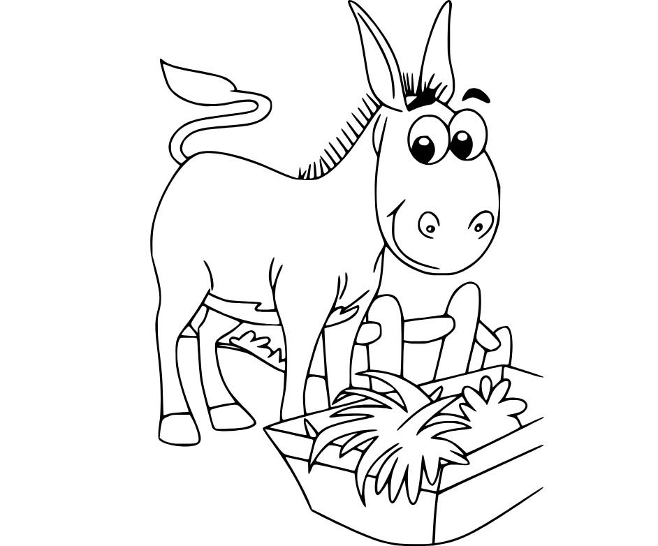 Osel tisknutelné pro děti omalovánka