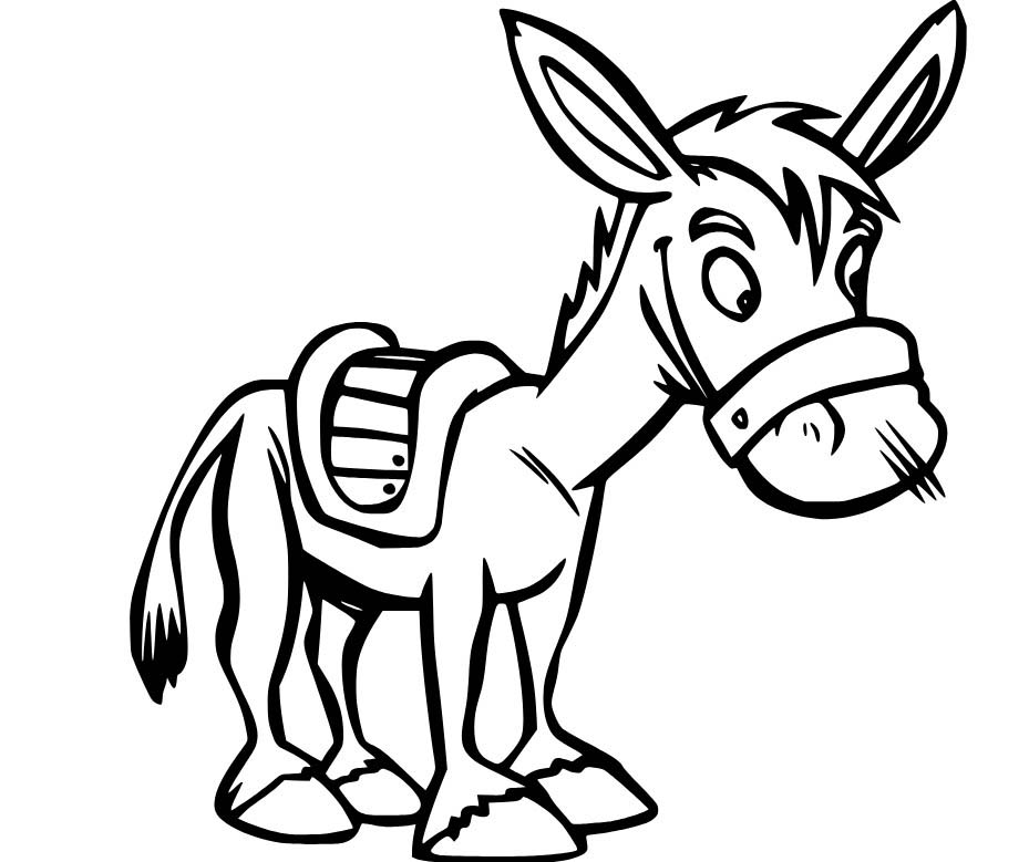 Osel tisknutelné omalovánka